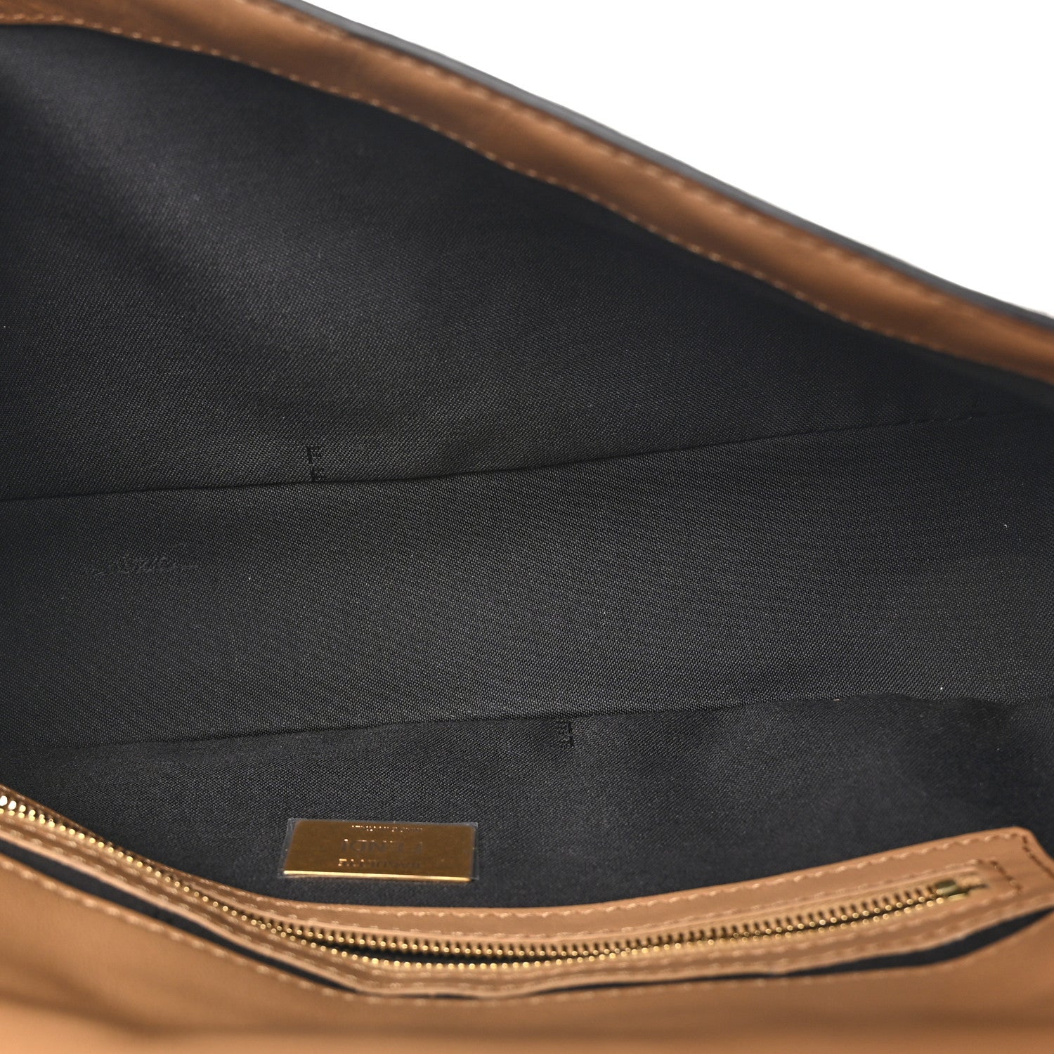 Fendi Nappa FF 1974 Embossed Baguette Miele Scuro 5 of 10