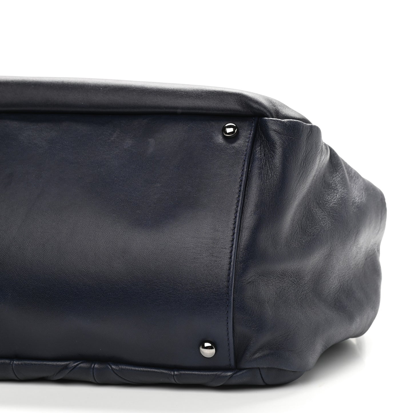 Lambskin Origami Soft Squares Accordion Flap Navy