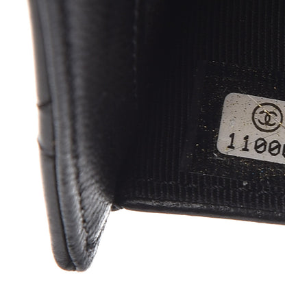 Chanel Lambskin Quilted Large Flap Wallet Black 8 of 8