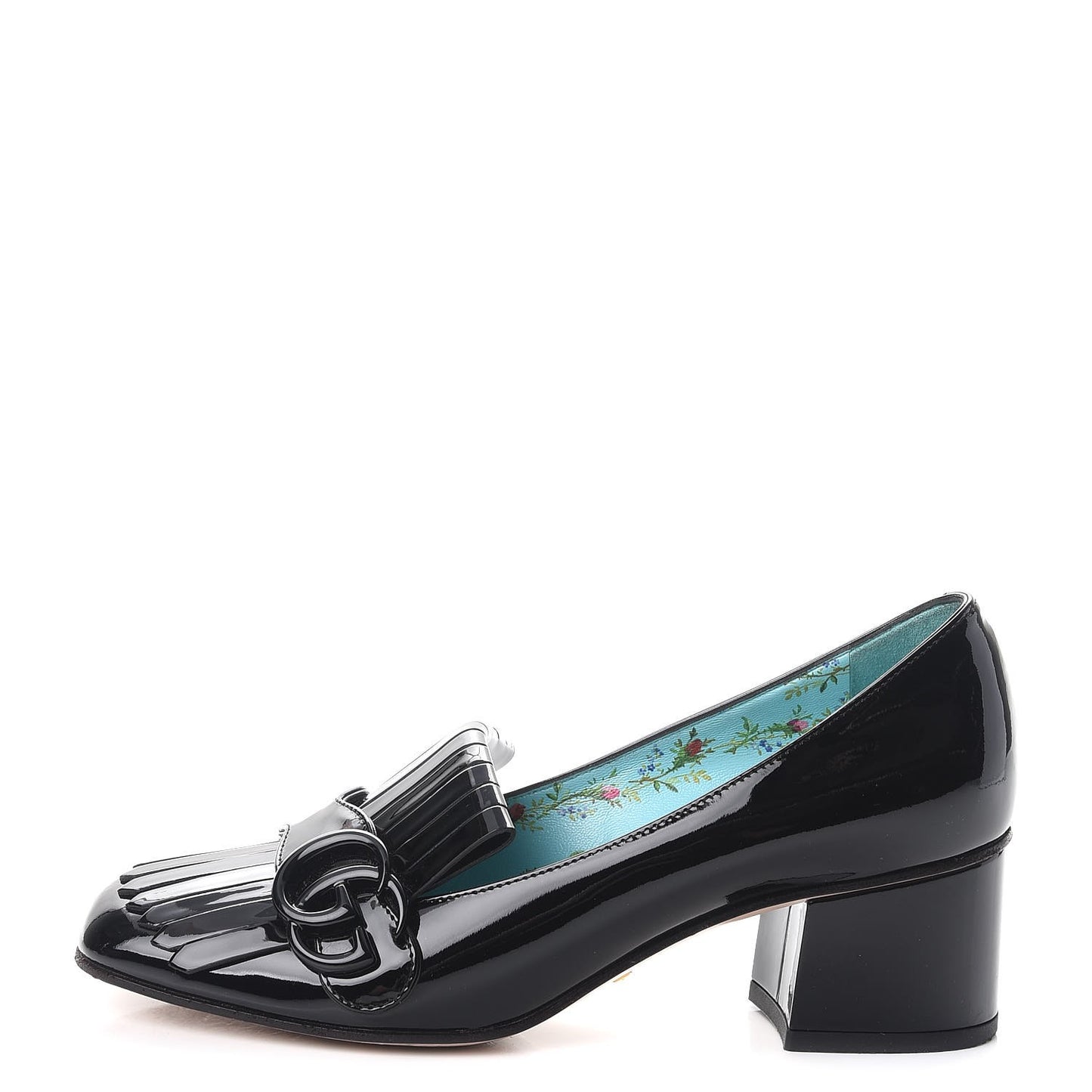 Vernice GG Marmont Fringe Loafer Pumps 36.5 Black