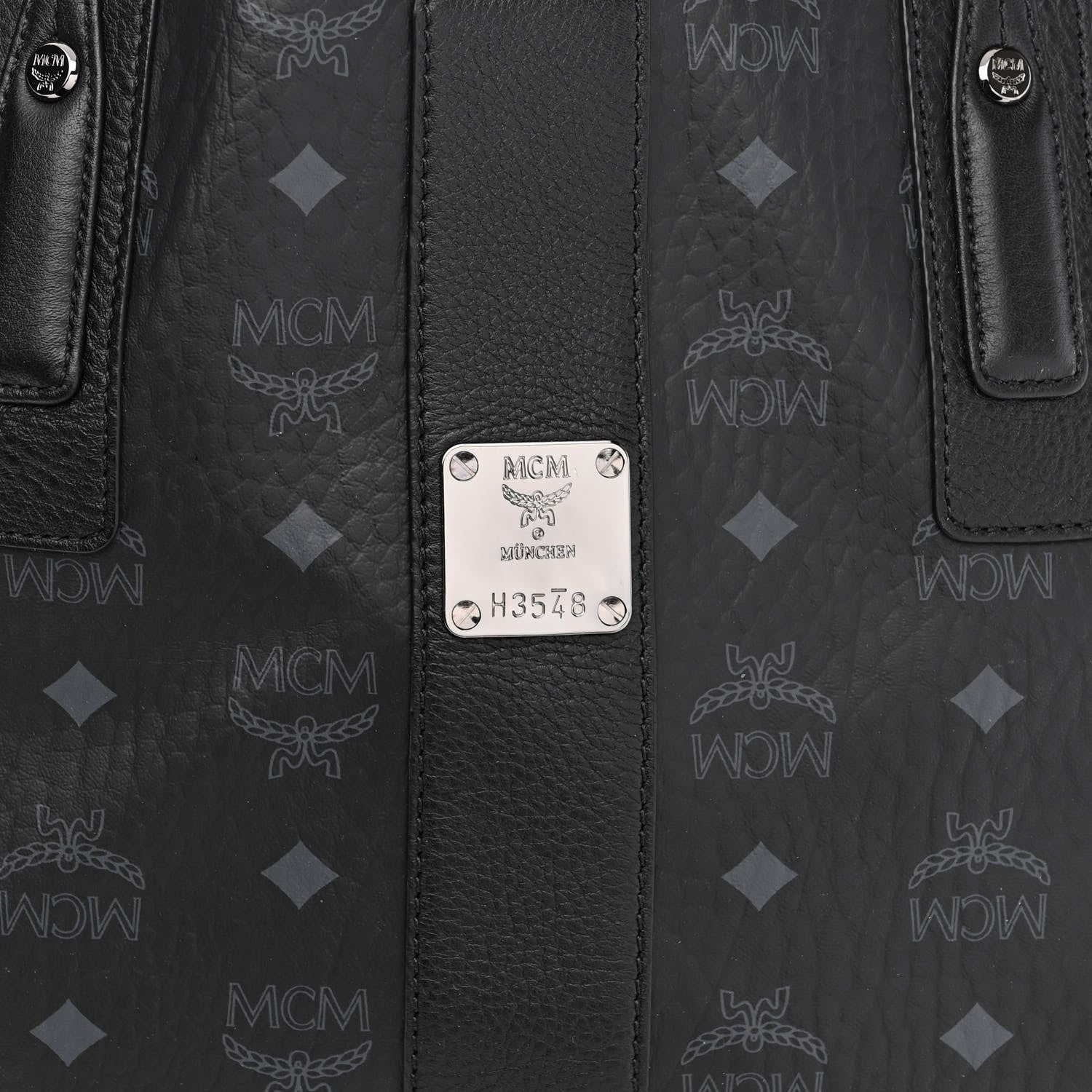 MCM Visetos Large Liz Reversible Shopper Tote Black 9 of 14