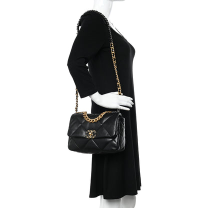 Chanel Lambskin Quilted Medium Chanel 19 Flap Black 2 of 11