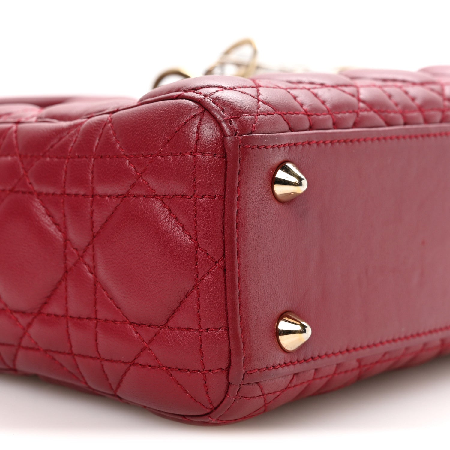 Christian Dior Lambskin Cannage Small My ABCDior Lady Dior Red 9 of 10