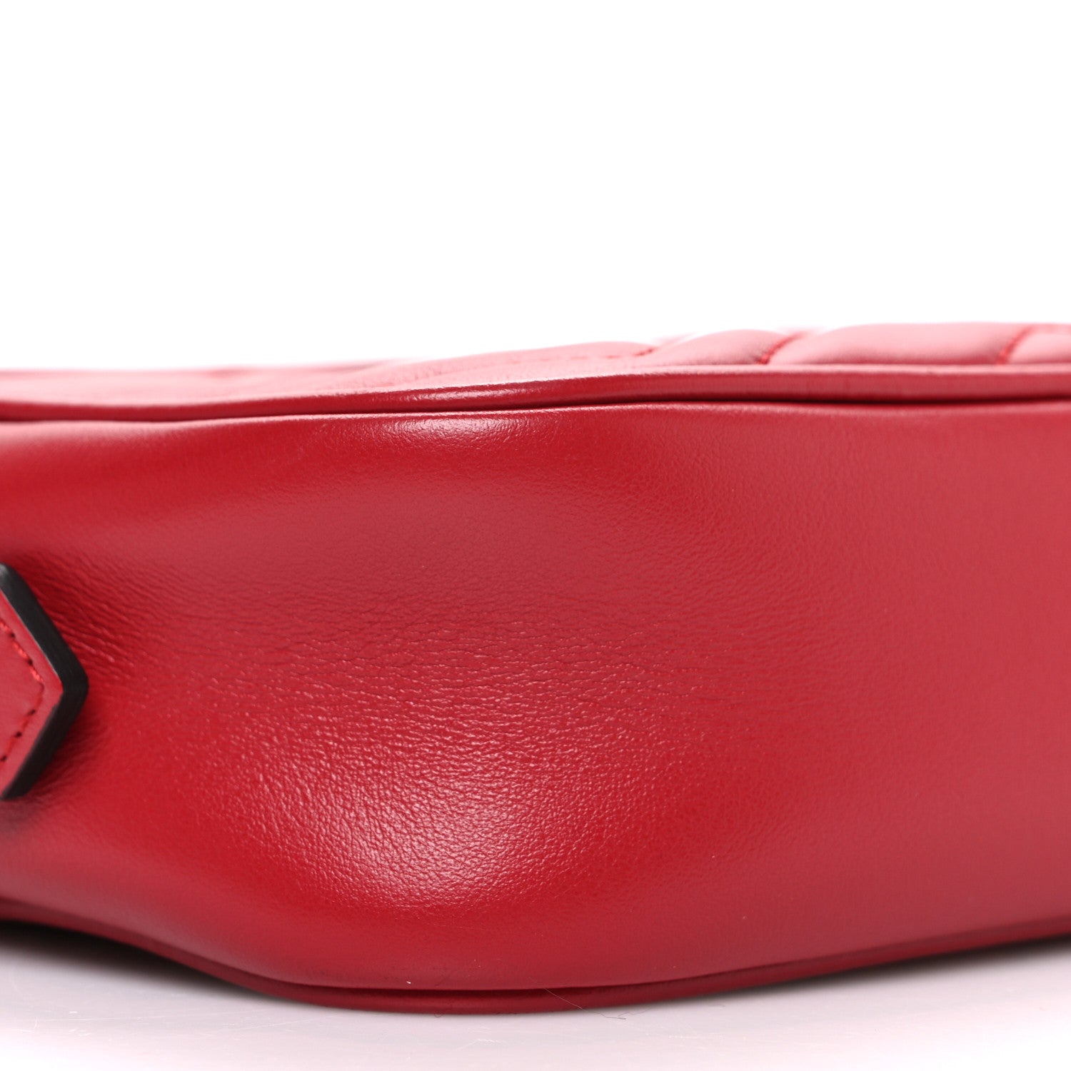 Gucci Calfskin Matelasse Mini GG Marmont Chain Shoulder Bag Hibiscus Red 9 of 10