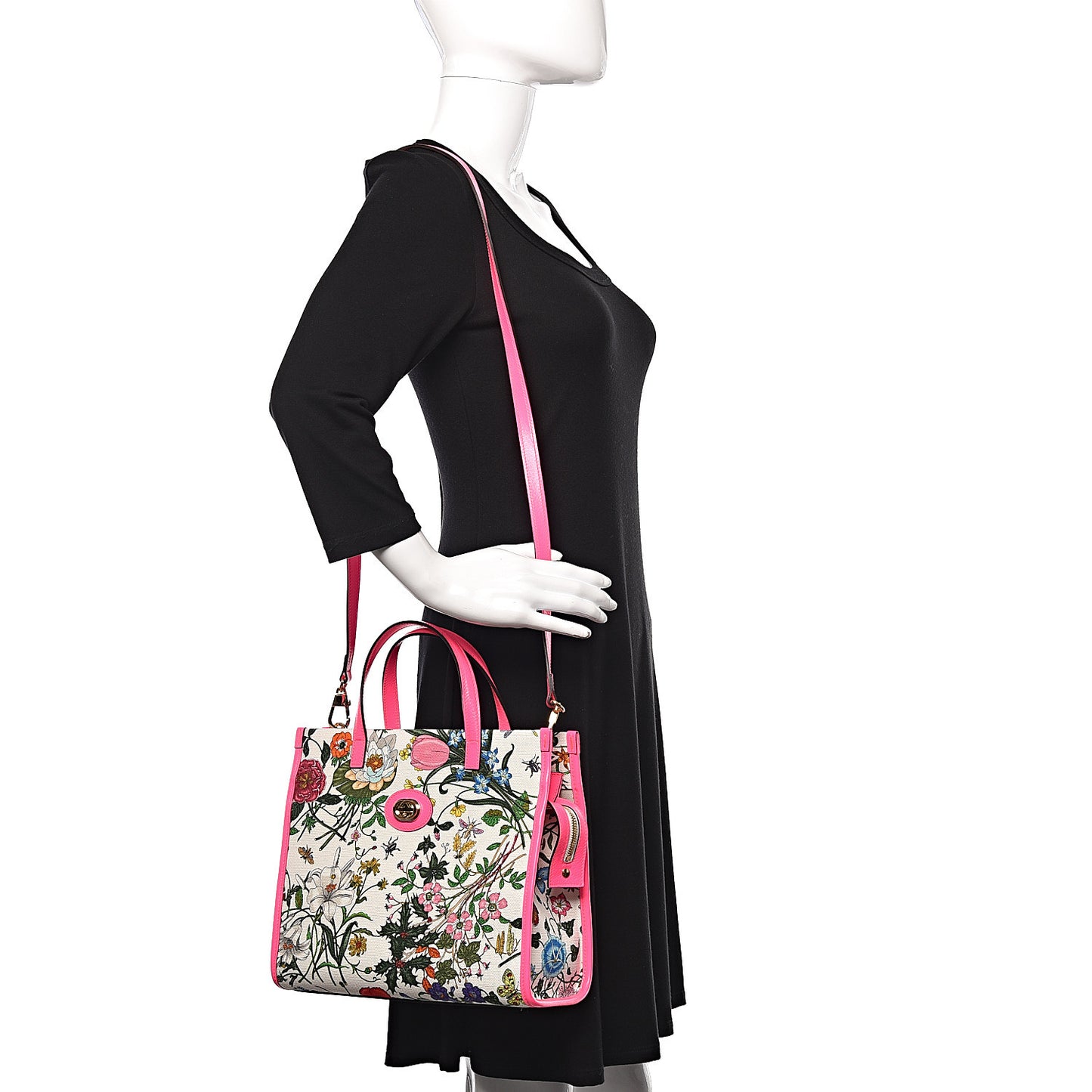 Canvas Medium Flora Tote Fuchsia