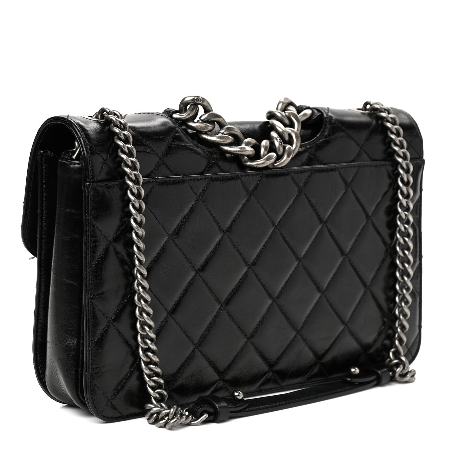 Chanel Glazed Calfskin Quilted Large Perfect Edge Flap Black 3 of 12