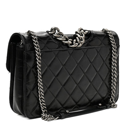 Chanel Glazed Calfskin Quilted Large Perfect Edge Flap Black 3 of 12