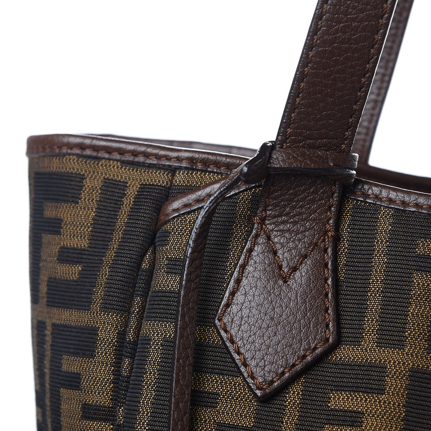 Fendi Zucca Vitello Artic Grande Shopping Tote Tobacco Castagna 10 of 11