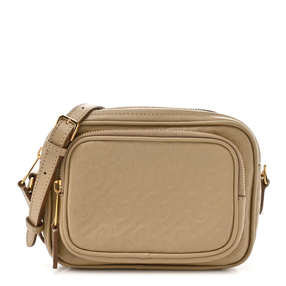 Burberry Calfskin Embossed Monogram Camera Chain Bag Honey 1 of 13