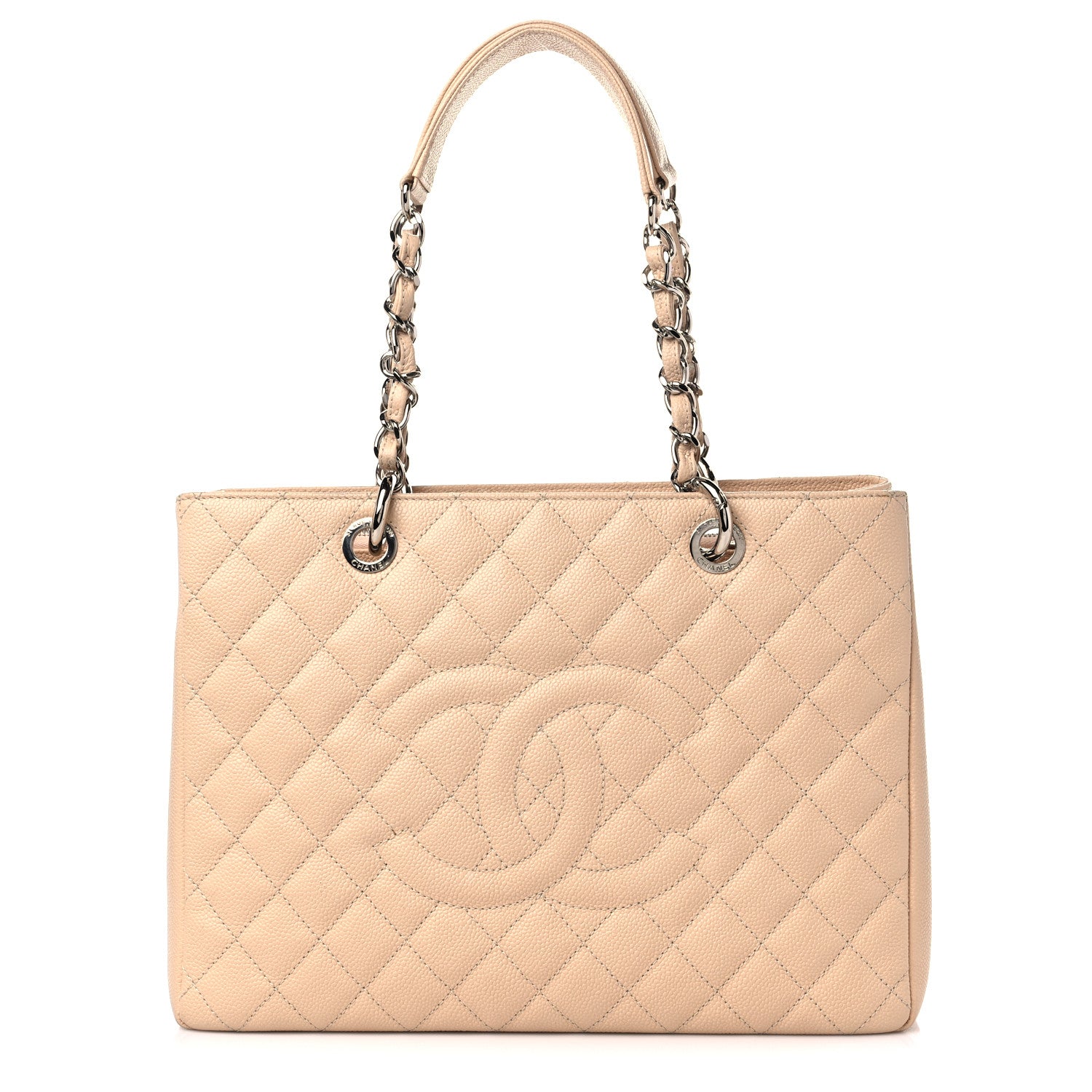 Chanel Caviar Quilted Grand Shopping Tote GST Beige 1 of 13