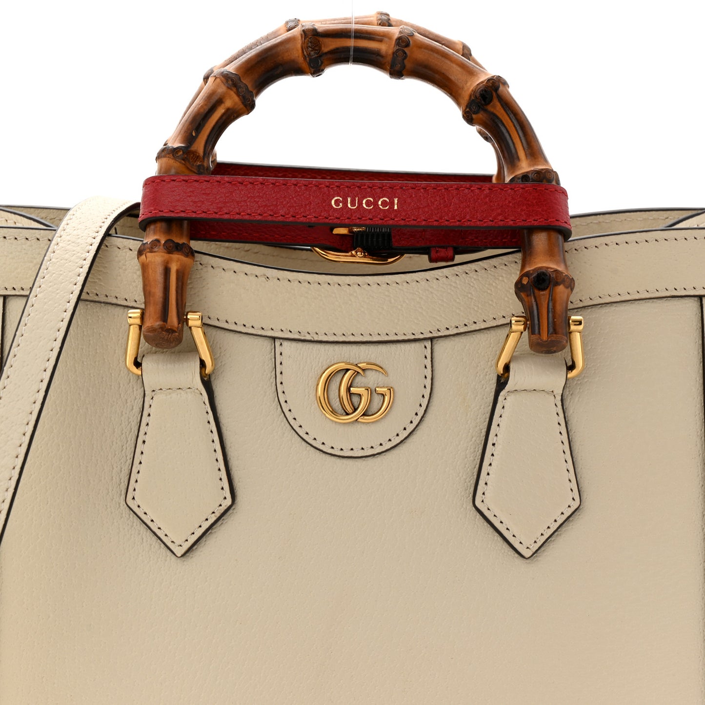 Wonka Grain Calfskin Medium Diana Tote Bag Mystic White