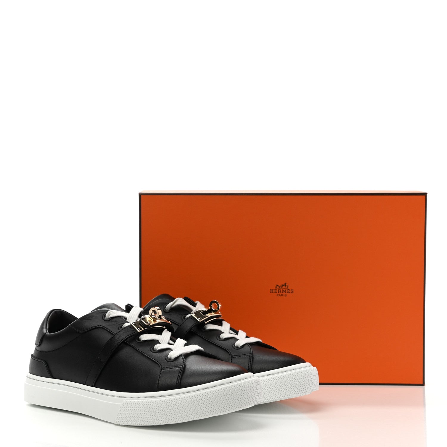 Hermes Calfskin Day Sneakers 37 Black 10 of 10