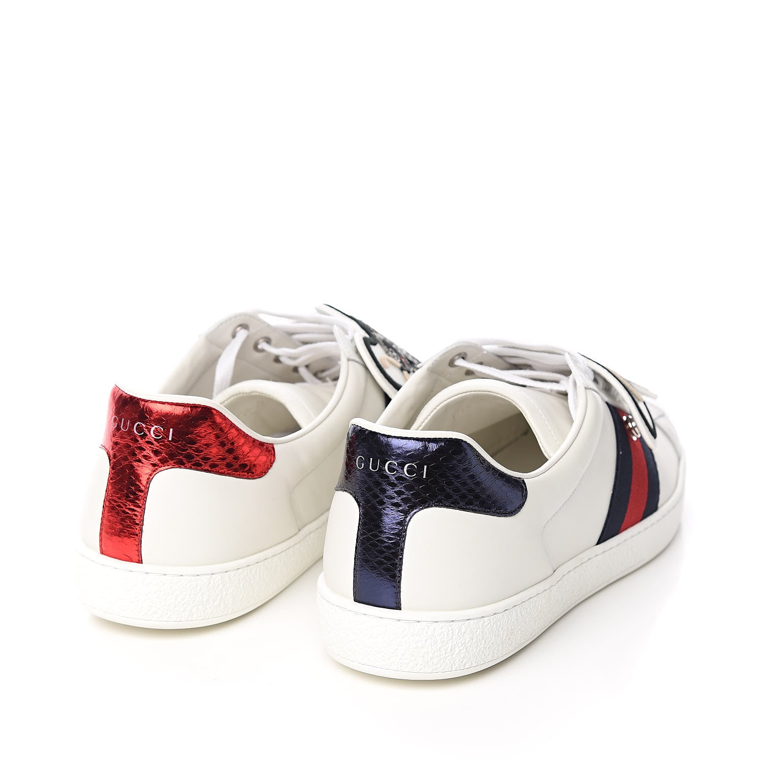Gucci Calfskin Ayers Web UFO Dragon Embroidered Mens Ace Sneakers 10.5 White 4 of 9