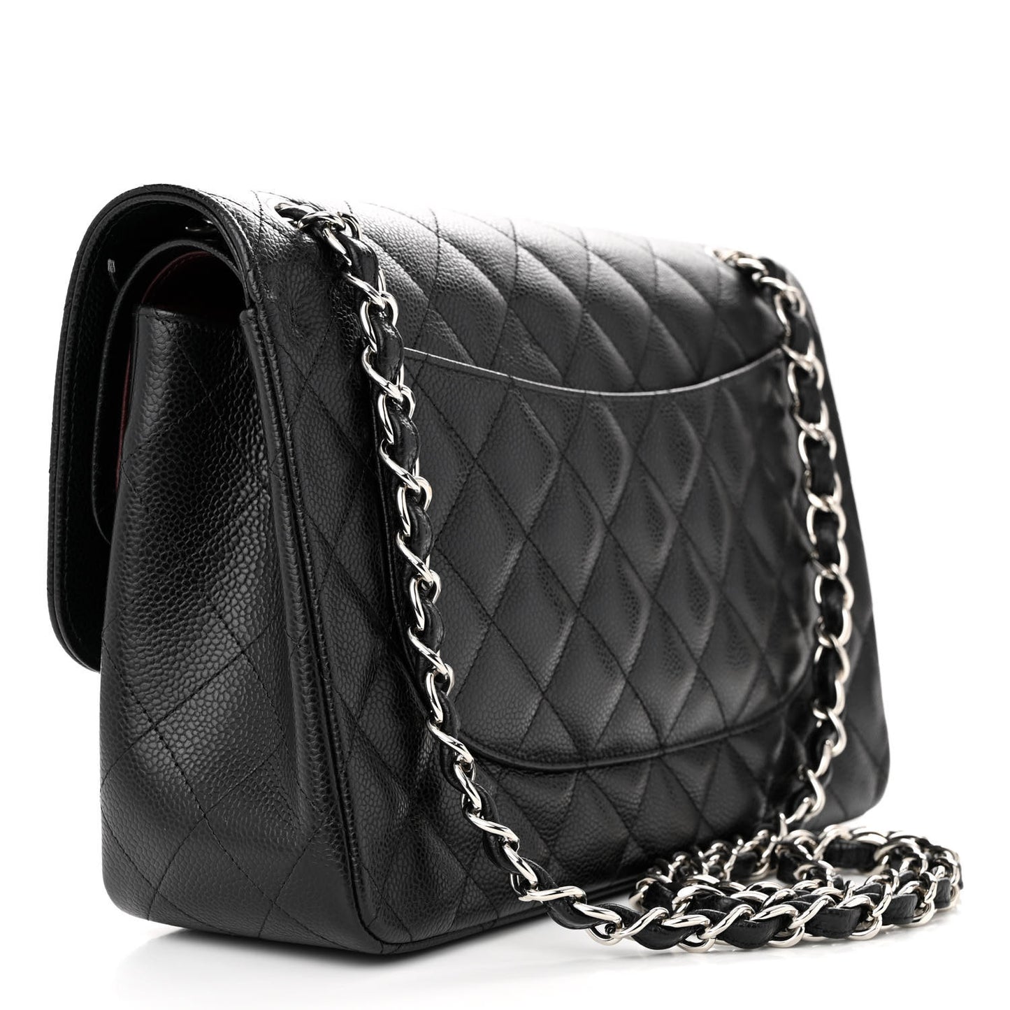 Caviar Quilted Jumbo Double Flap Black