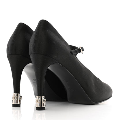 Chanel Satin Crystal Mary Jane Pumps 38.5 Black 5 of 10