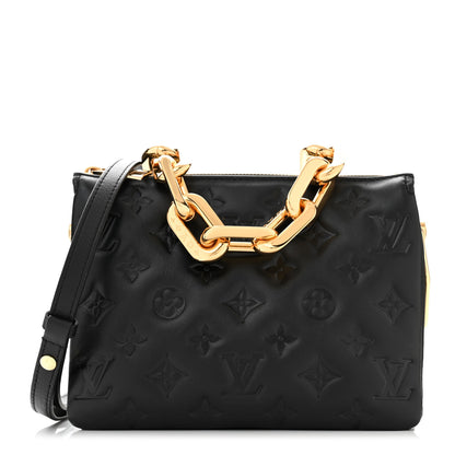 Louis Vuitton Lambskin Embossed Monogram Coussin BB Black 1 of 10