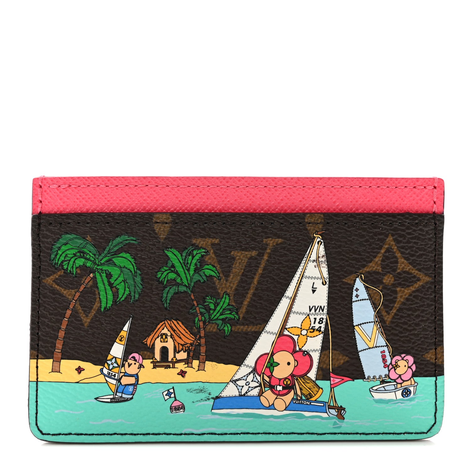 Louis Vuitton Monogram 2023 Christmas Animation Sailing Vivienne Cardholder Dragonfruit Pink 1 of 8