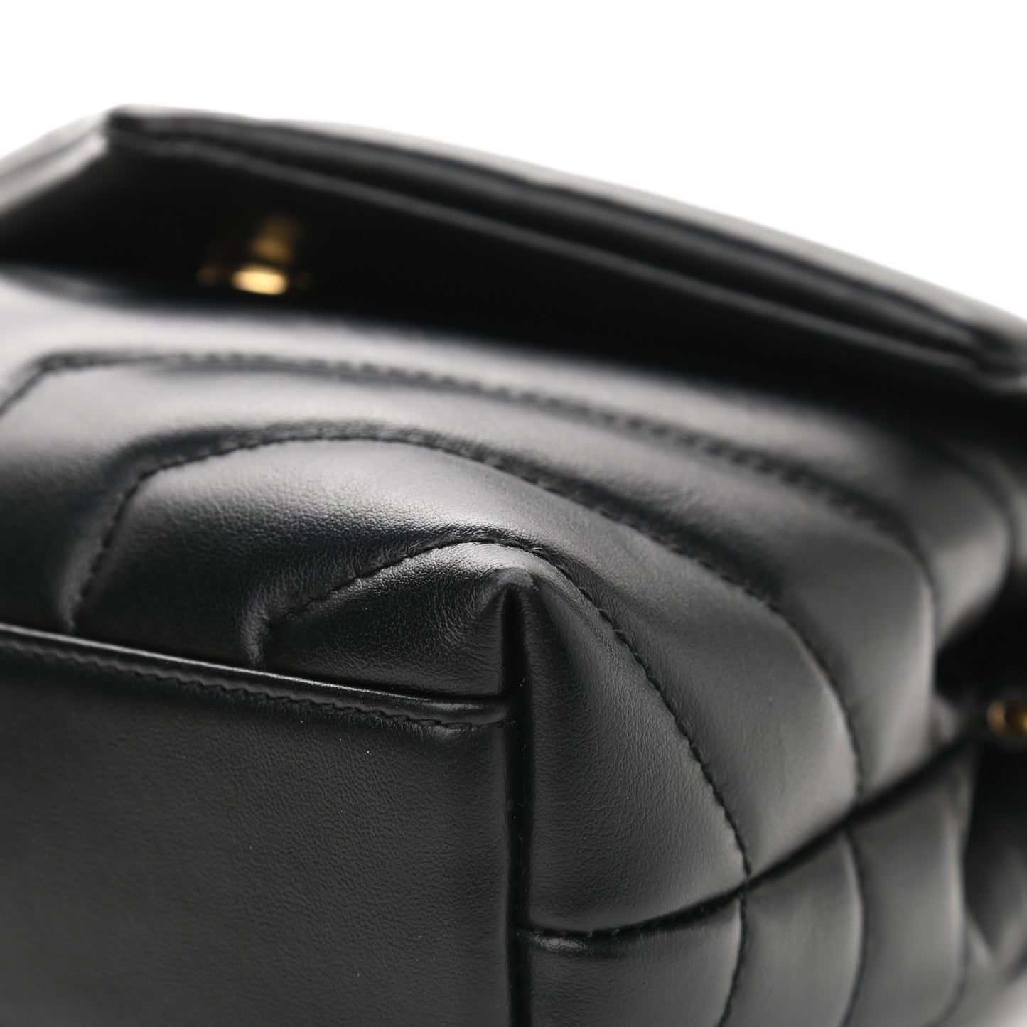 Calfskin Y Quilted Monogram Toy Loulou Crossbody Bag Black