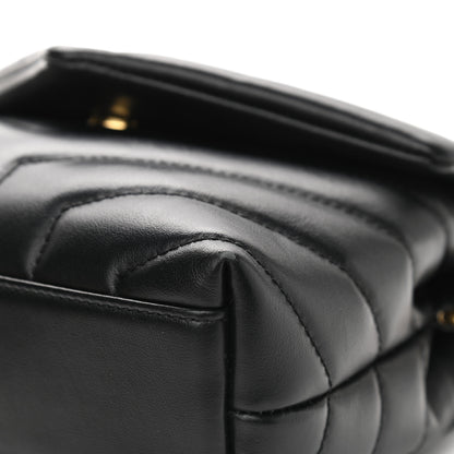 Saint Laurent Calfskin Y Quilted Monogram Toy Loulou Crossbody Bag Black 14 of 15