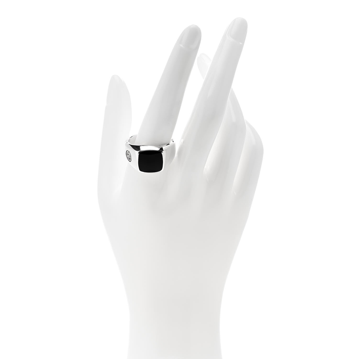 David Yurman Sterling Silver Onyx Exotic Stone Signet Ring 65 11 2 of 6