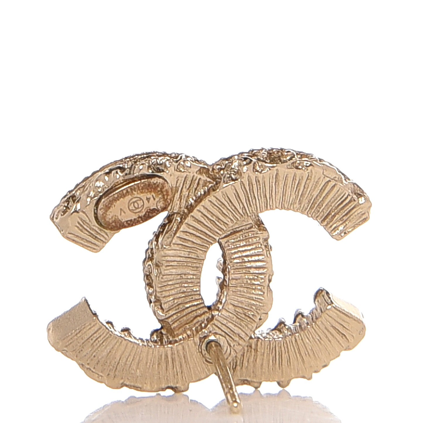 Enamel CC Baroque Earrings Black Gold