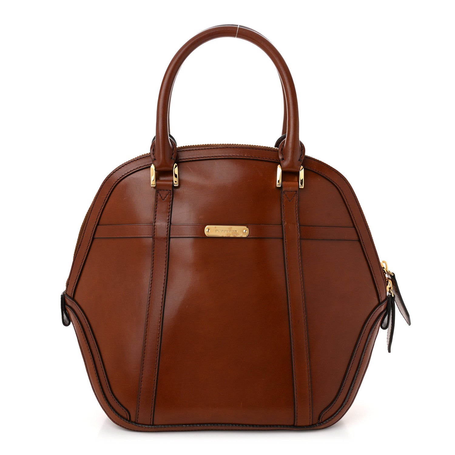 Burberry Bridle Calfskin Medium Orchard Bowling Bag Dark Tan 1 of 13