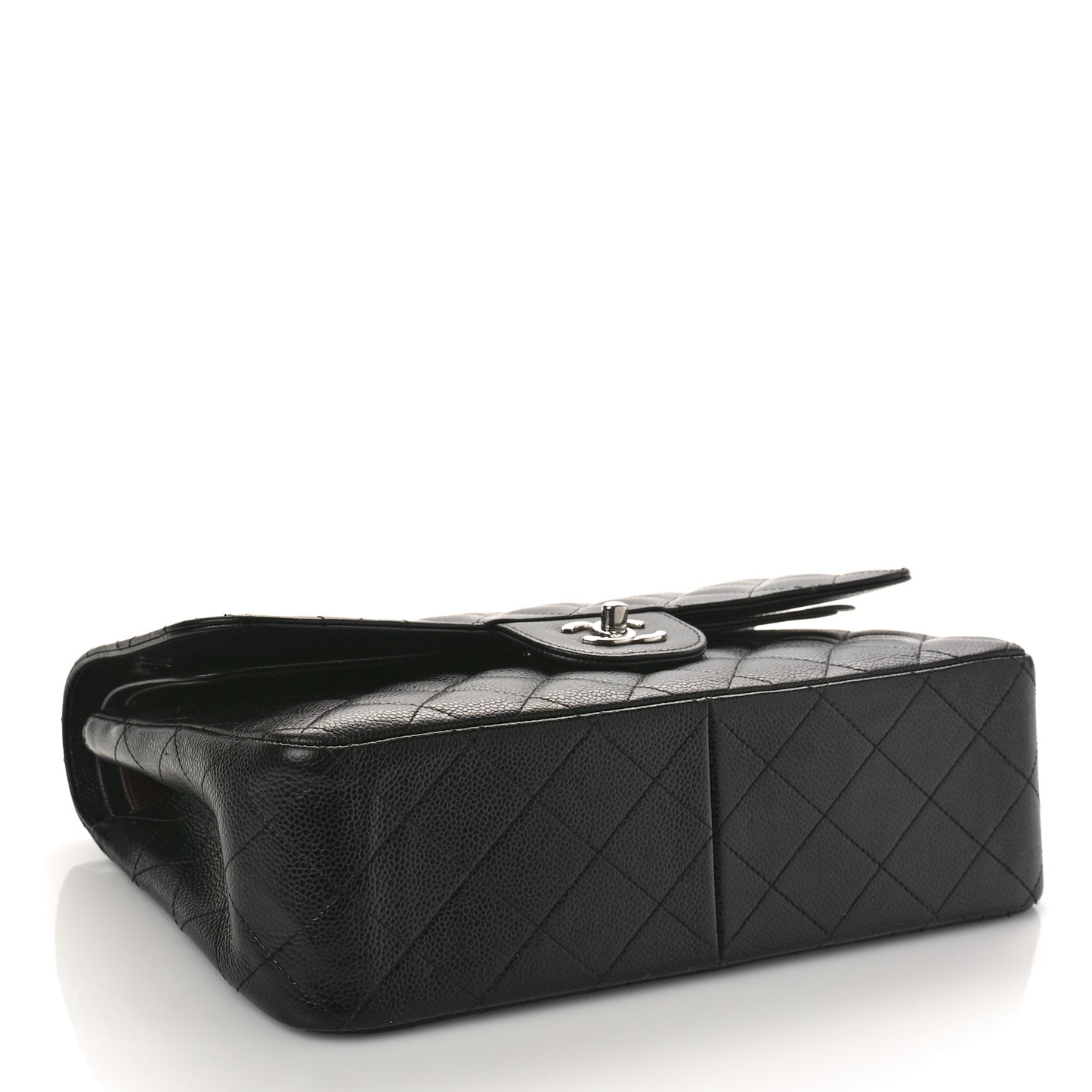 Caviar Quilted Jumbo Double Flap Black