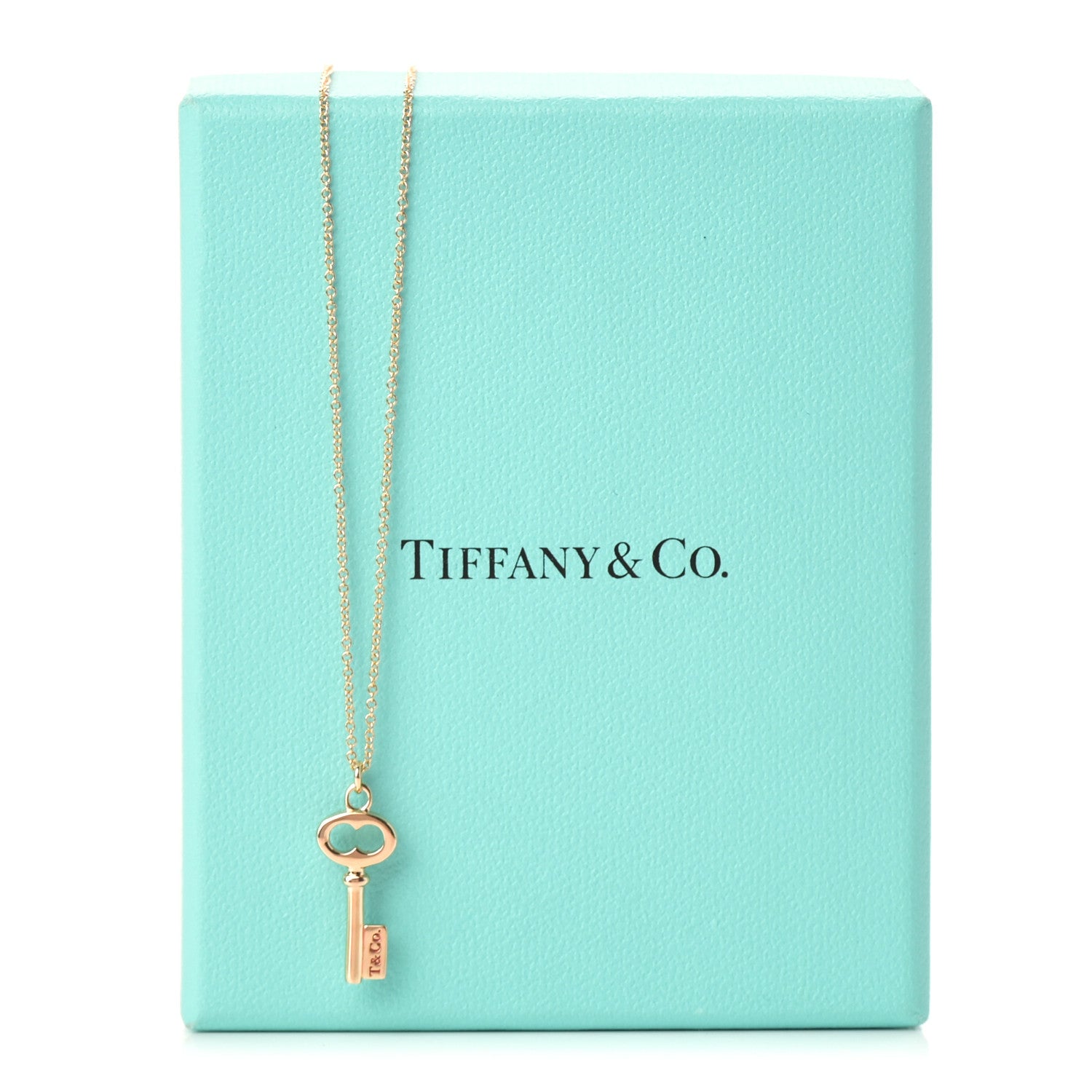Tiffany 18K Rose Gold Mini Key Pendant Necklace 6 of 6