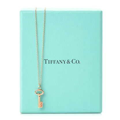 Tiffany 18K Rose Gold Mini Key Pendant Necklace 6 of 6