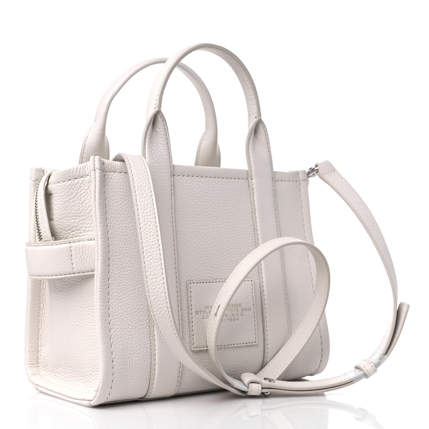 Grained Calfskin Mini The Tote Bag Cotton Silver