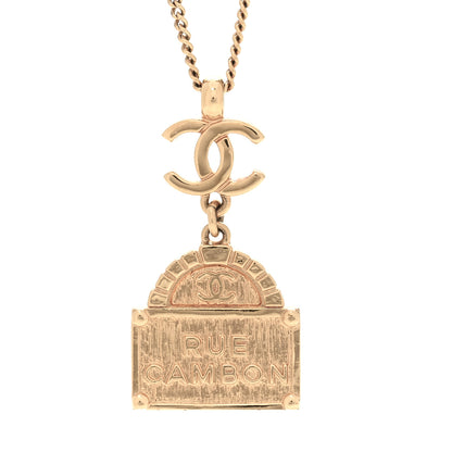 Chanel Metal CC Rue Cambon Necklace Gold 4 of 6