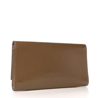 Saint Laurent Textured Patent Calfskin Large Belle De Jour Clutch Tobacco 3 of 7