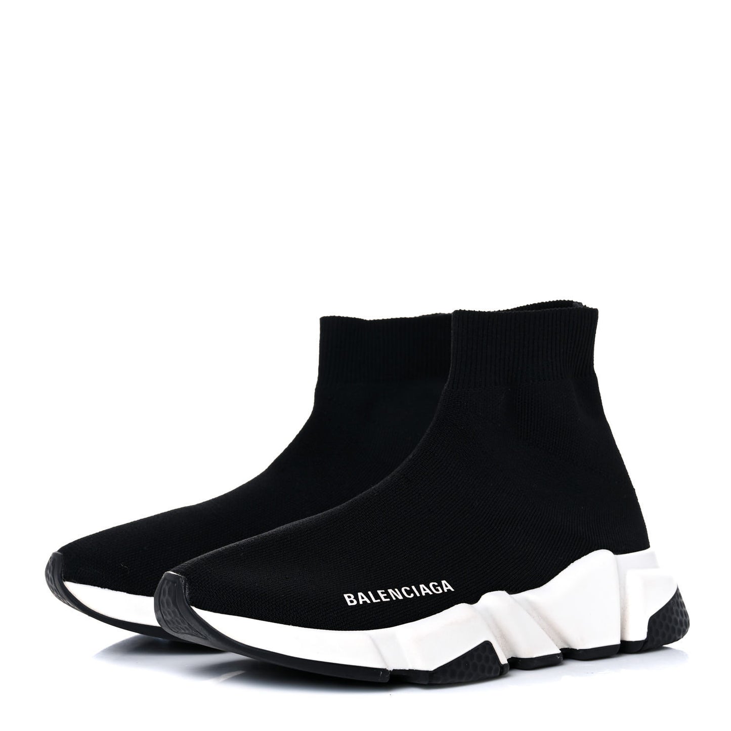 Neoprene Knit Womens Speed Sneakers 35 Black White
