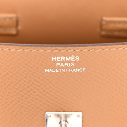 Hermes Epsom Swift Quelle Idole Picto Kelly Doll Handbag Biscuit Rose Texas Blue France 8 of 12