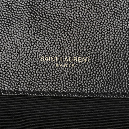 Saint Laurent Grain De Poudre Textured Mixed Matelasse Large Triquilt Monogram Satchel Black 7 of 11
