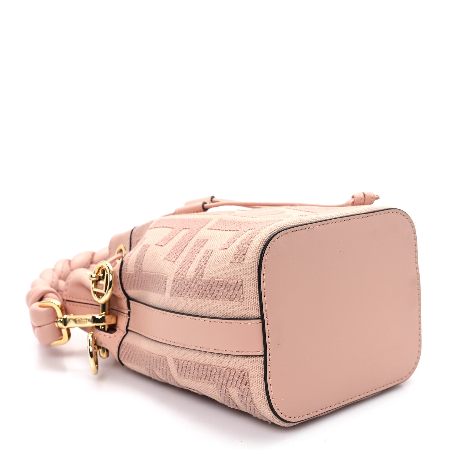 Fendi Canvas Nappa F is Fendi FF Embroidered Mini Mon Tresor Bucket Bag Baby Pink 4 of 10