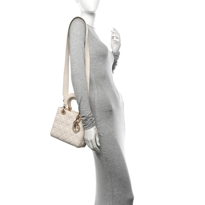 Christian Dior Lambskin Cannage Small My ABCDior Lady Dior White 2 of 11