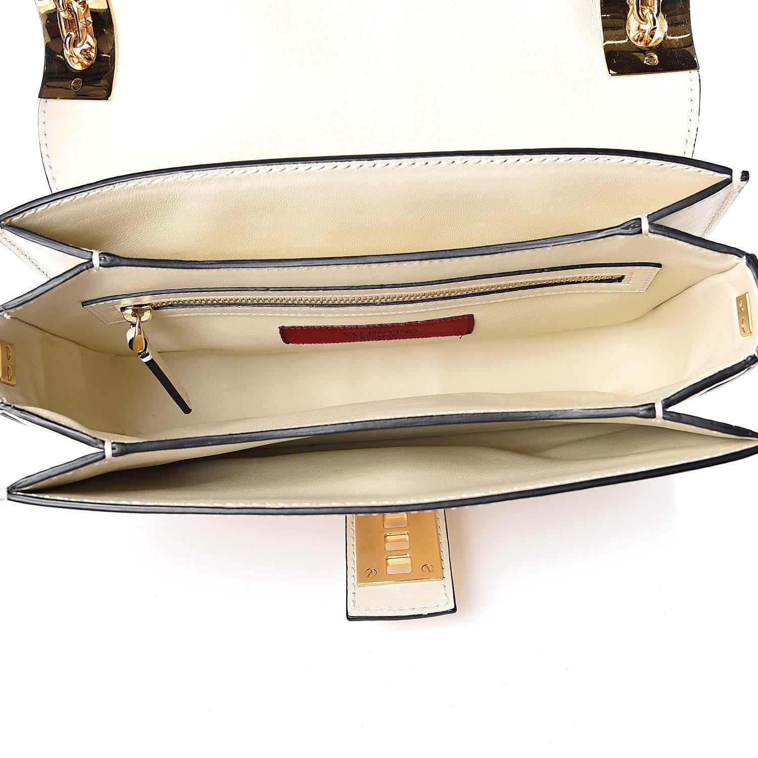 Valentino Garavani Vitello B-Rockstud Flap Light Ivory 5 of 10