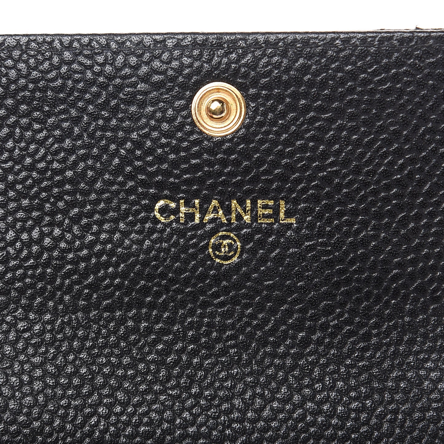 Caviar Quilted Flap Card Holder Black