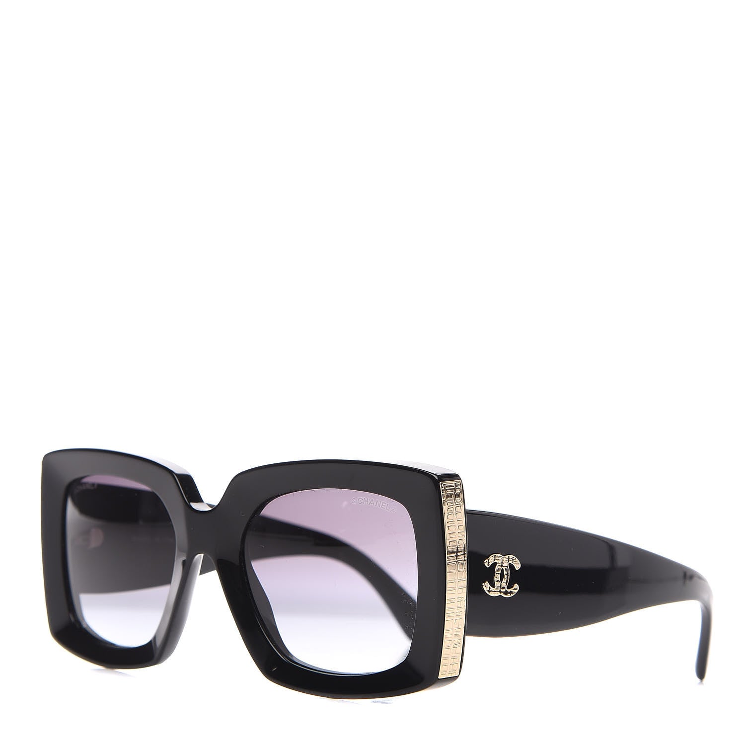Chanel Acetate Rectangle Sunglasses 5435 Black 1 of 7