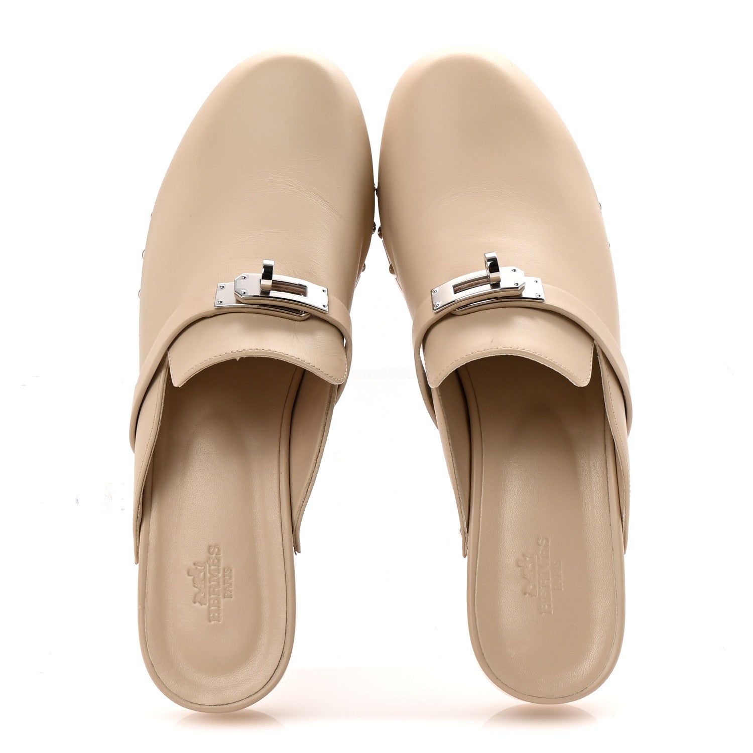 Hermes Calfskin Carlotta Mules 40 Hetre 2 of 9