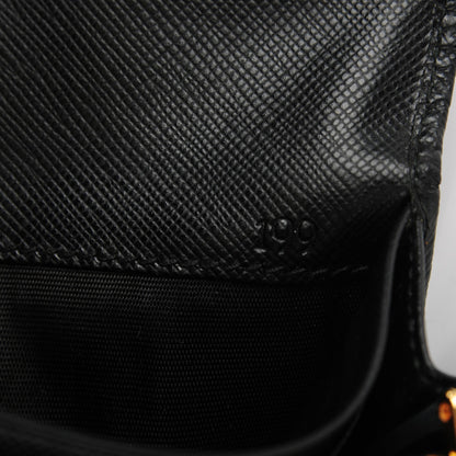 Prada Saffiano Triangle Continental Flap Wallet Black 6 of 8