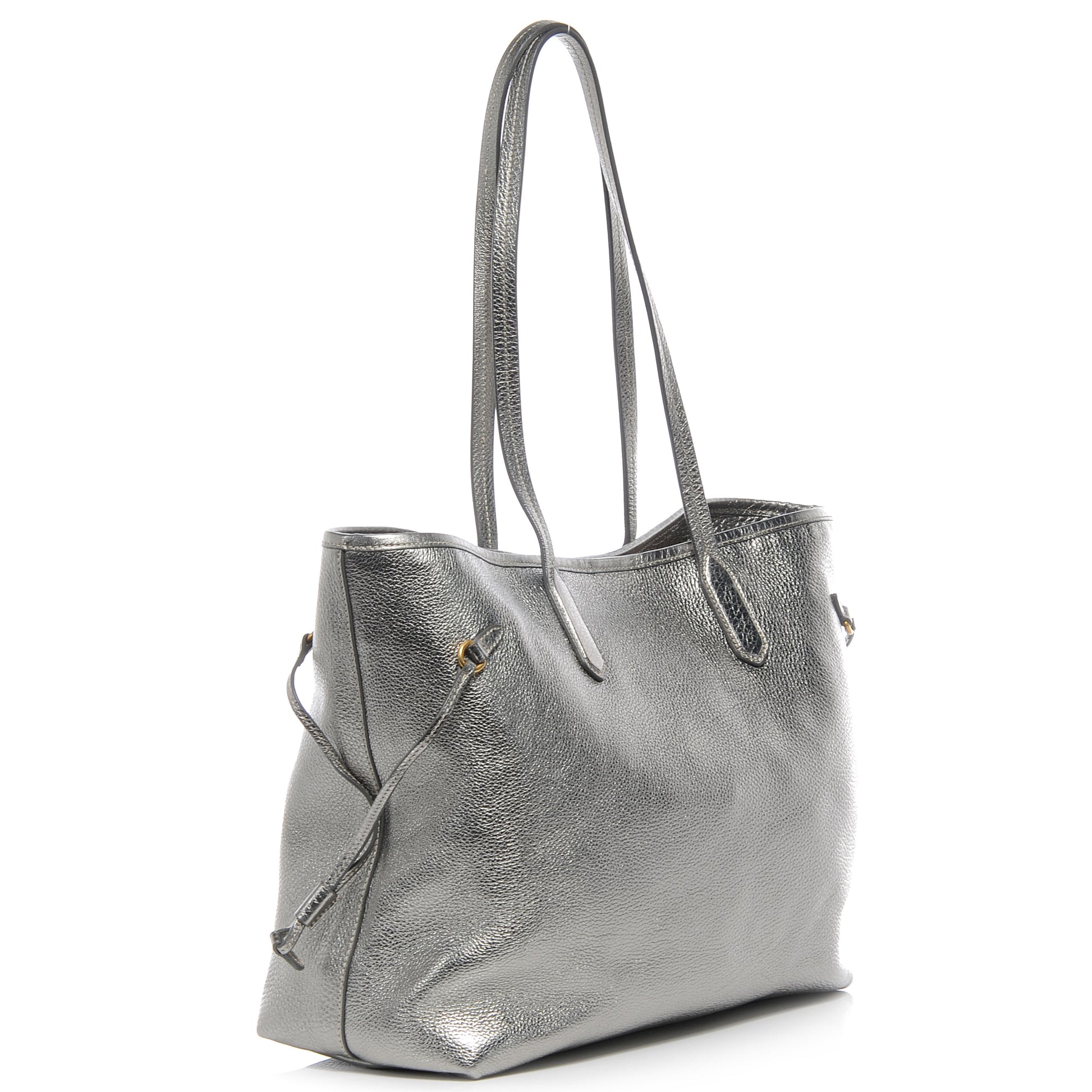 Prada Vitello Daino Shopping Tote Acciaio 3 of 9