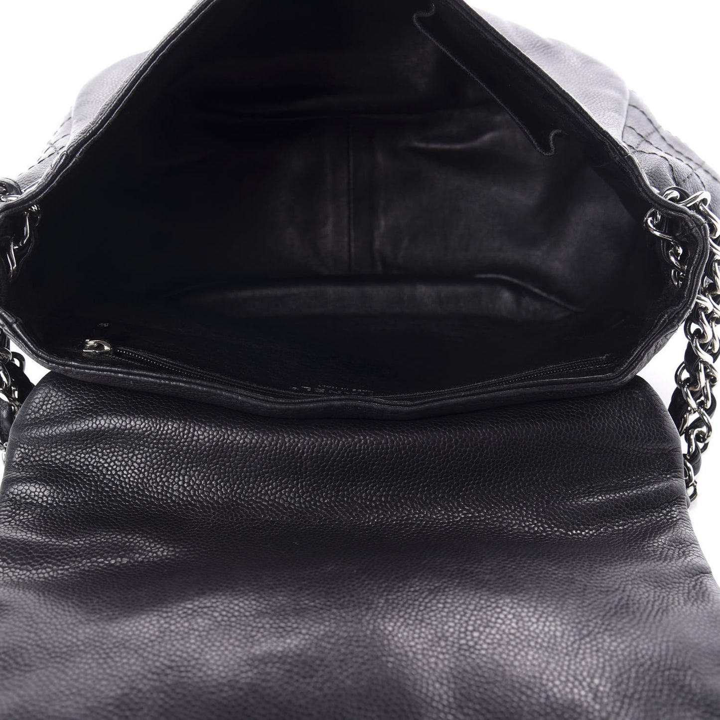 Caviar Half Moon Large Flap Black