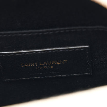 Saint Laurent Grain De Poudre Matelasse Chevron Quilted Round Vinyle Camera Bag Crema Soft 6 of 10