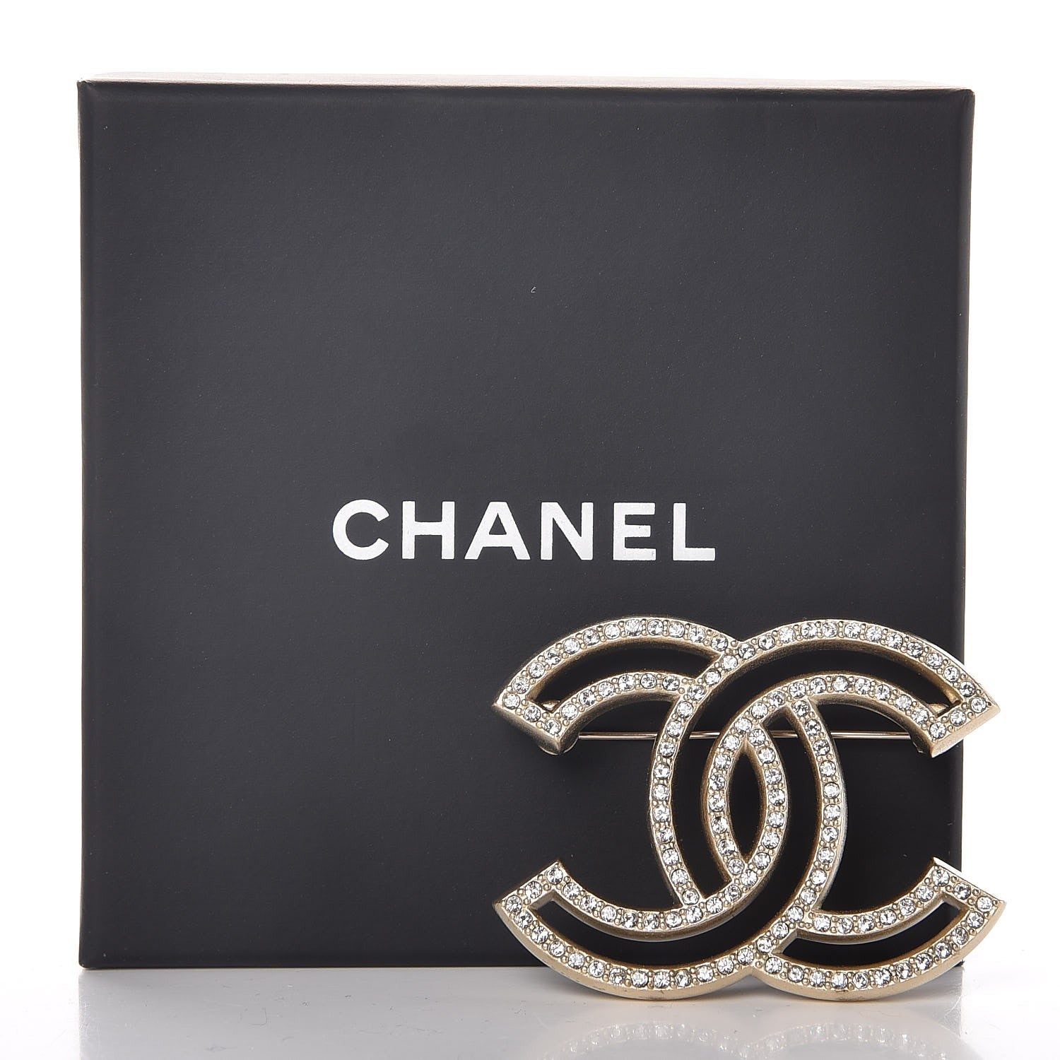 Chanel Crystal CC Brooch Gold 7 of 7