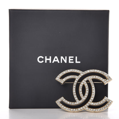 Chanel Crystal CC Brooch Gold 7 of 7