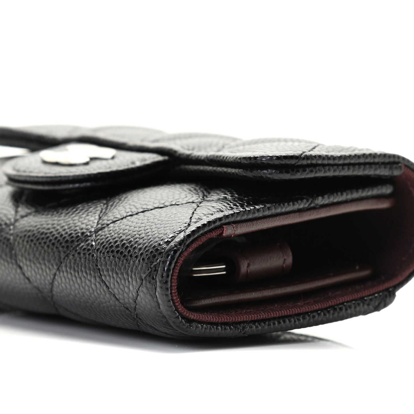 Caviar Quilted Classic 4 Key Holder Wallet Black