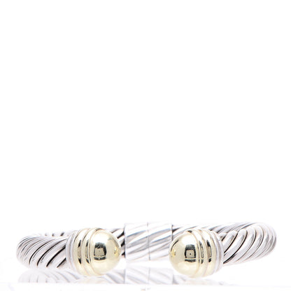 David Yurman Sterling Silver 14K Yellow Gold 10mm Cable Classics Bracelet 1 of 5