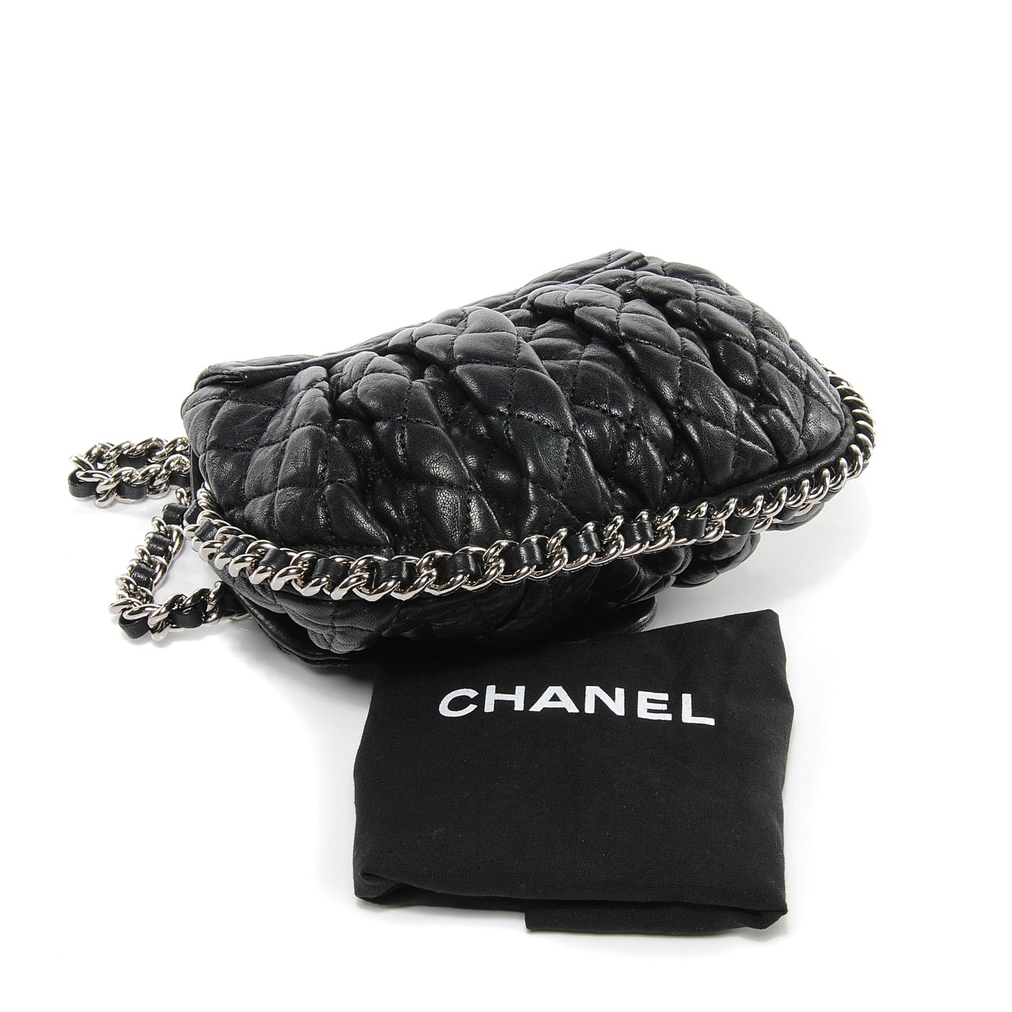 Washed Lambskin Mini Chain Around Messenger Black